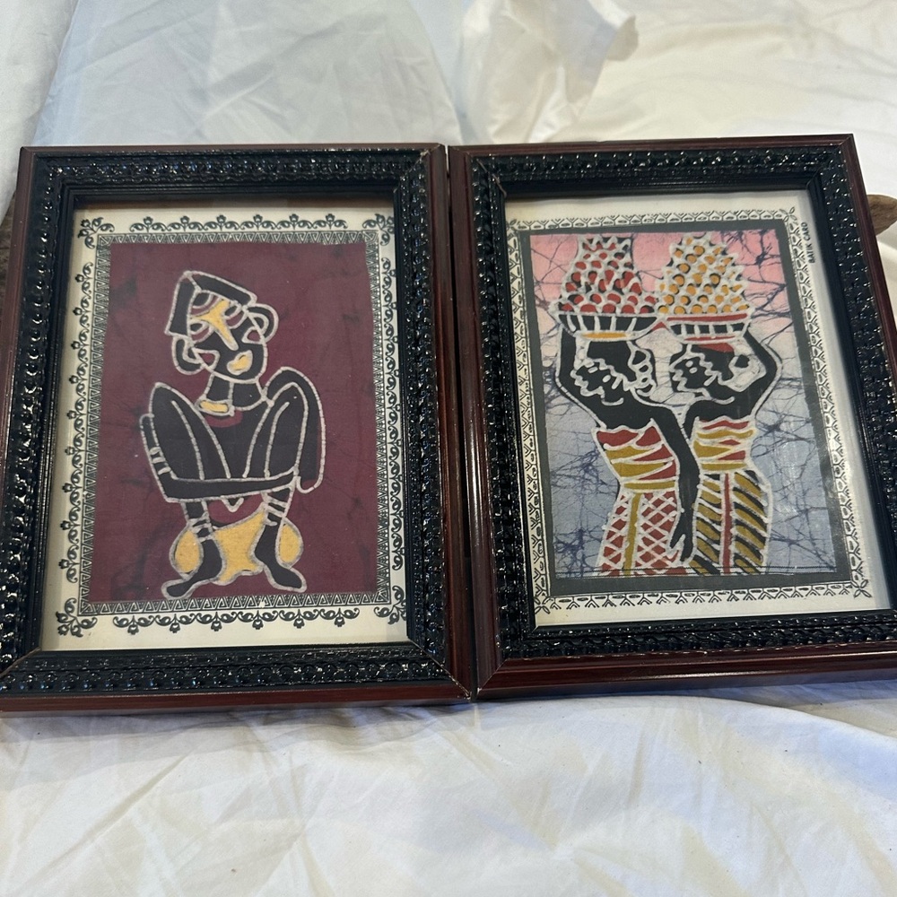 2 BATIK ART PRINT FRAMED